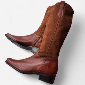 Eddie Bauer Brown Leather Boots, Made in Italy